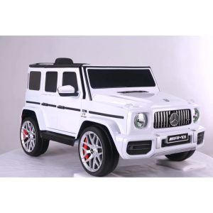 Електрическа кола Mercedes benz G63 AMG Full Face, лицензирана оригинална с MP3 и дистанционно управление 12V, бяла или черна