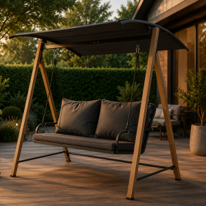 Milano Comfort Swing – Луксозна градинска люлка с възглавници антрацит