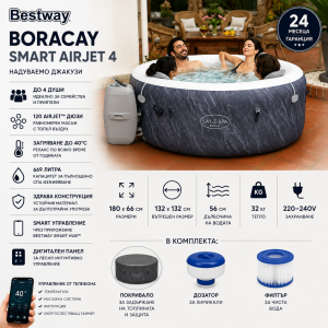 Джакузи Bestway Boracay Smart AirJet 4 60175 / 180х66см