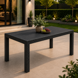Градински комплект GARDEN ELLITE – Маса 150 × 90 см с 8 стола – Антраци