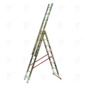 Алуминиева трираменна стълба ALPOS 3×8 – 4.1 м, 150 кг, професионален клас