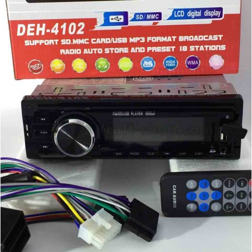 Аудио плеър за кола 4102 , USB, SD, AUX АВТО АКСЕСОАРИ Аудио плеър за кола 4102 , USB, SD, AUX