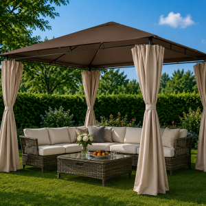 Garden Oasis Pavilion 3x3 – Градински павилион с 4 страници бежов