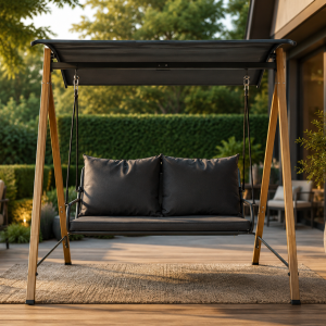 Milano Comfort Swing – Луксозна градинска люлка с възглавници антрацит