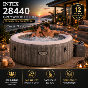 Надуваемо кръгло джакузи Intex 28440 Greywood 196х71см / 795л