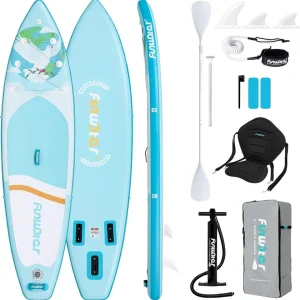 Надуваем SUP падъл борд FunWater – комплект с гребло, помпа и раница