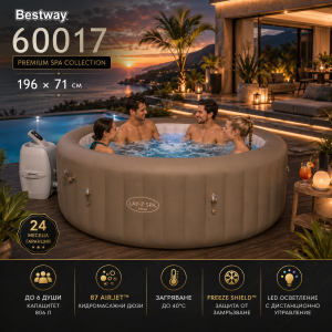 НАДУВАЕМО ДЖАКУЗИ BESTWAY 60017 196x71cм