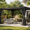 Prestige Pergola 3x3 – Луксозна алуминиева пергола в тъмносив антрацит