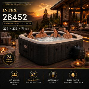 Надуваемо джакузи Intex 28452 / 239х239х71см