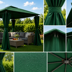 Garden Oasis Pavilion 3×3 – Градински павилион с 4 страници тъмнозелен
