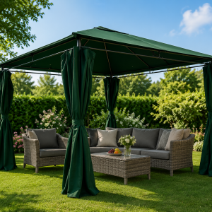 Garden Oasis Pavilion 3x3 – Градински павилион с 4 страници тъмнозелен