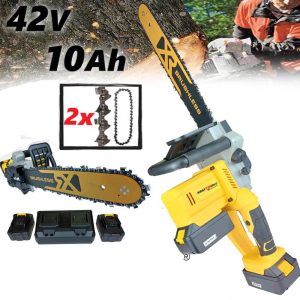 Акумулаторна Резачка за Дърва с 2 Батерии 42V 10Ah и 2 Вериги
