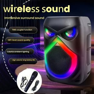 Bluetooth тонколона E-8803 – Компактна, стилна и мощна с RGB светлини!