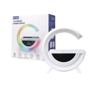 Безжично Зарядно 15W с Bluetooth Тонколона и LED Часовник BT-3401 – 3-в-1 устройство с мощен звук и интелигентно зареждане