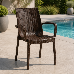 GARDEN ELLITE Verona – PVC стол с ратанова визия