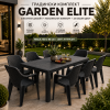 Градински комплект GARDEN ELLITE – Маса 150 × 90 см с 8 стола – Антраци
