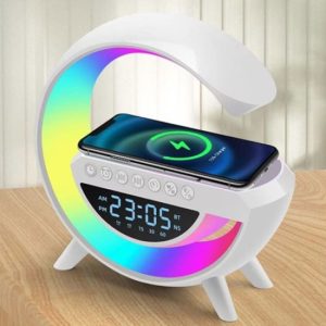 Безжично Зарядно 15W с Bluetooth Тонколона и LED Часовник BT-3401 – 3-в-1 устройство с мощен звук и интелигентно зареждане
