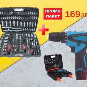 Гедоре 172 части+ Акумулаторен двускоростен винтоверт