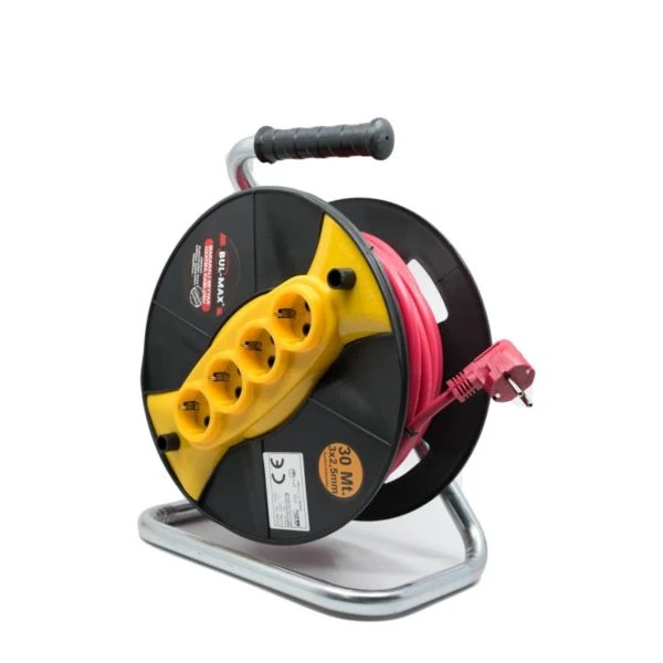 Удължител с макара Bul-Max 30m, 4 гнезда, 3×2,5 mm, транспортна дръжка ЗА ГРАДИНАТА Удължител с макара Bul-Max 30m, 4 гнезда, 3×2,5 mm, транспортна дръжка