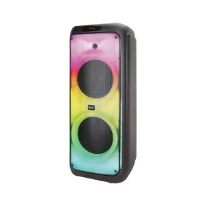 Активна Тонколона Diplomat DR20 – 120W, 2×12” + 3”, Bluetooth, USB, FM радио, LED осветление, 2 безжични микрофона