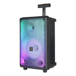 Активна Тонколона Rancore RS111XR – 8” + 1”, 16W, Bluetooth, FM радио, USB/TF, LED осветление, 2 безжични микрофона