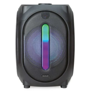 Активна Тонколона Muhler MAX1XR – 8”, 16W RMS, Bluetooth, FM радио, USB/TF/AUX, LED осветление, Батерия 3.7V/3700mAh