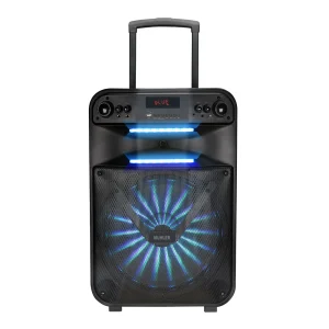 Активна Тонколона Muhler MAX150R – 15”, 80W RMS, Bluetooth, FM радио, LED осветление, батерия 12V/7000mAh, 2 безжични микрофона