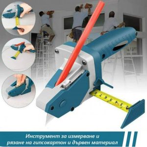 Инструмент за Рязане на Гипскартон и Дървен Материал с ролетка и молив
