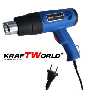 Пистолет за горещ въздух KraftWorld – 1350W, 600°C, Регулируема температура