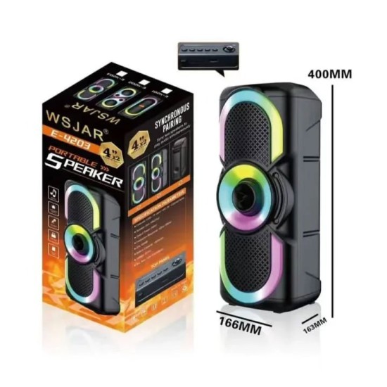 Преносима тонколонка с RGB светлини ЗА ДОМА Преносима тонколонка с RGB светлини