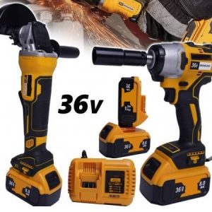 Акумулаторен к-т Ъглошлайф и Ударен Гайковерт 36V 8Ah