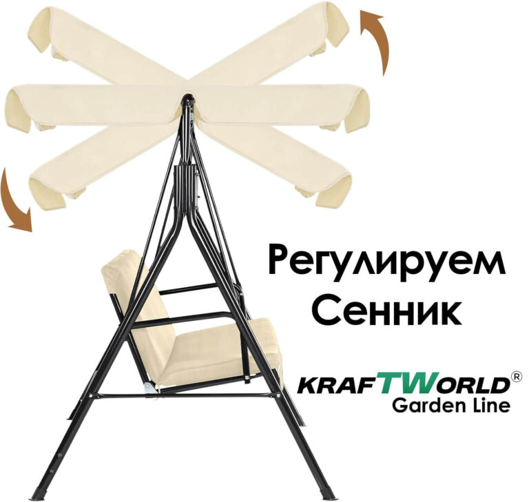 Триместна люлка Тоскана Kraftworld – зелена, с включена възглавница за сядане! ГРАДИНСКИ МЕБЕЛИ Триместна люлка Тоскана Kraftworld – зелена, с включена възглавница за сядане!