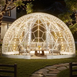 Прозрачна Куполна Градинска Шатра Garden Dome – Панорамна PVC Оранжерия за Двор, Градина и Тераса