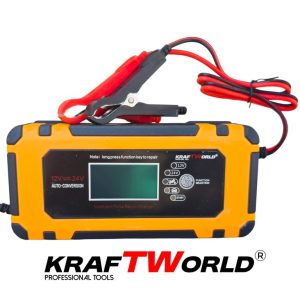 Автоматично Зарядно за Акумулатори 12V с LCD Дисплей KRAFT WORLD